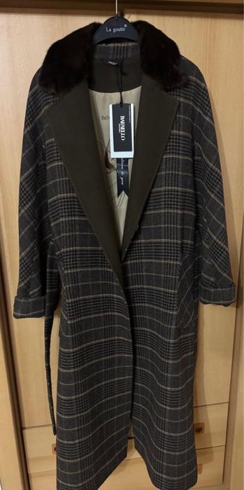 Пальто с воротником из норки