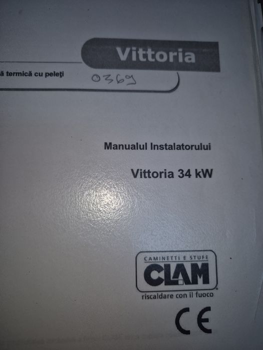 Centrală pe peleti italia Glam Vitoria 34 KW cu cos și  boiler și pele
