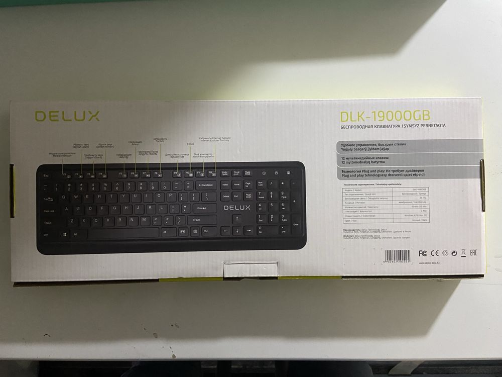 Клавиатура Delux DLK-1900OGB, Black, USB