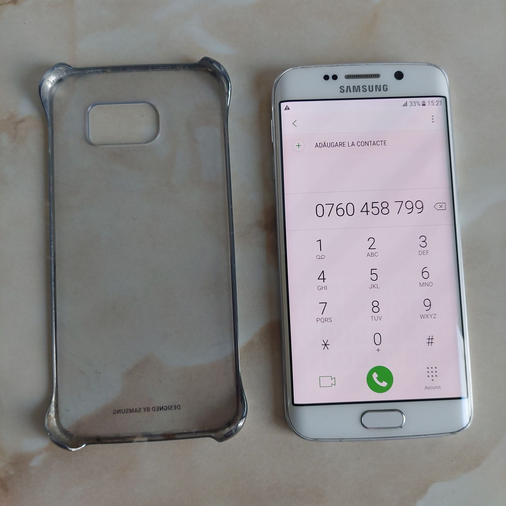 Vând Samsung Galaxy S6 Edge (alb perlat) NEspart, perfect funcțional !