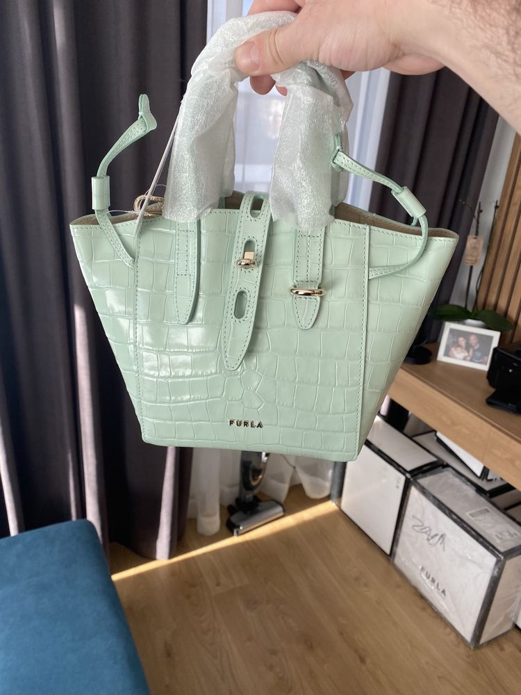 FURLA NET Tote Mini Menthe.100% оригинал с всички документи!Нов модел