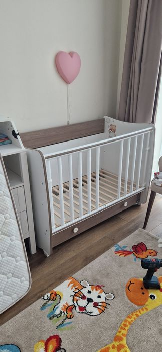 Детско креватче Lorelli Classic, Dream, White Walnut, Трансформиращ, 6