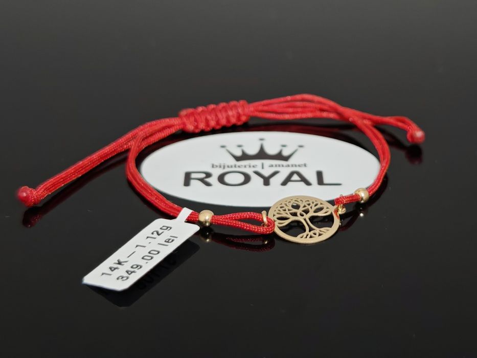 Bijuteria Royal CB : Bratara cu snur pomul vieții aur 14K 1,12 gr
