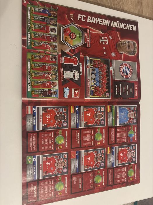 Попълнени албуми Topps Бундеслига 2015/16 и 2017/18