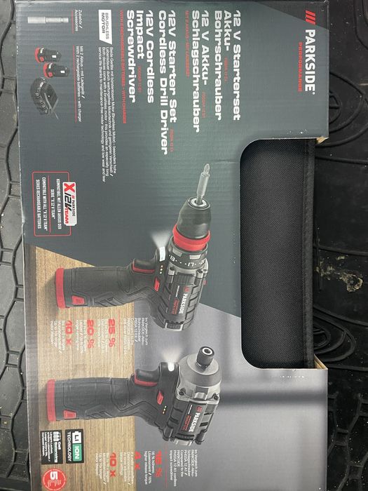 Set 2 masini de insurubat si gaurit cu impact Parkside Performance