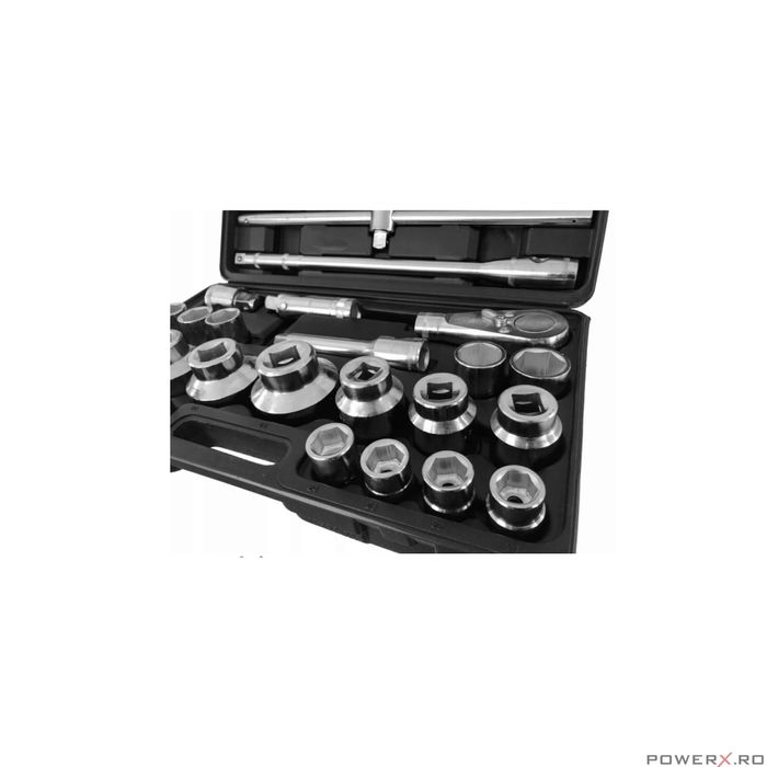Trusa chei tubulare mari 26 piese 3/4 " 21- 50 mm, 1" 55-60-65 mm