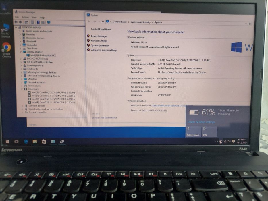 Laptop Lenovo Thinkpad Edge i5