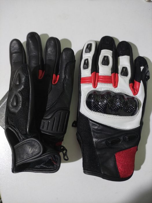 Manusi moto piele naturala SM Striker Red-White Short S, M, L, XL, 2XL