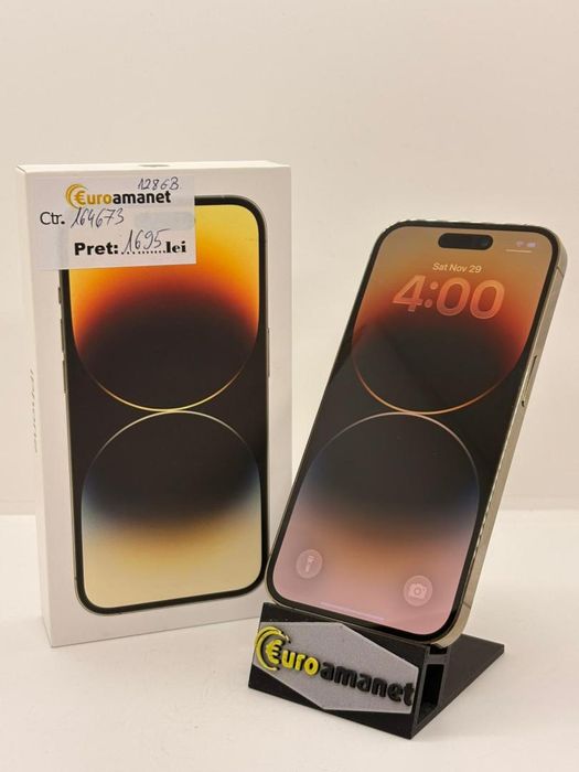 Telefon mobil Apple iPhone 14 Pro, 128GB, 5G, Gold, 81% Baterie  -A-