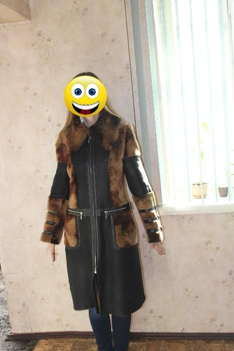 Дубленка из меха ягненка, женская, (турция), размер 44-46