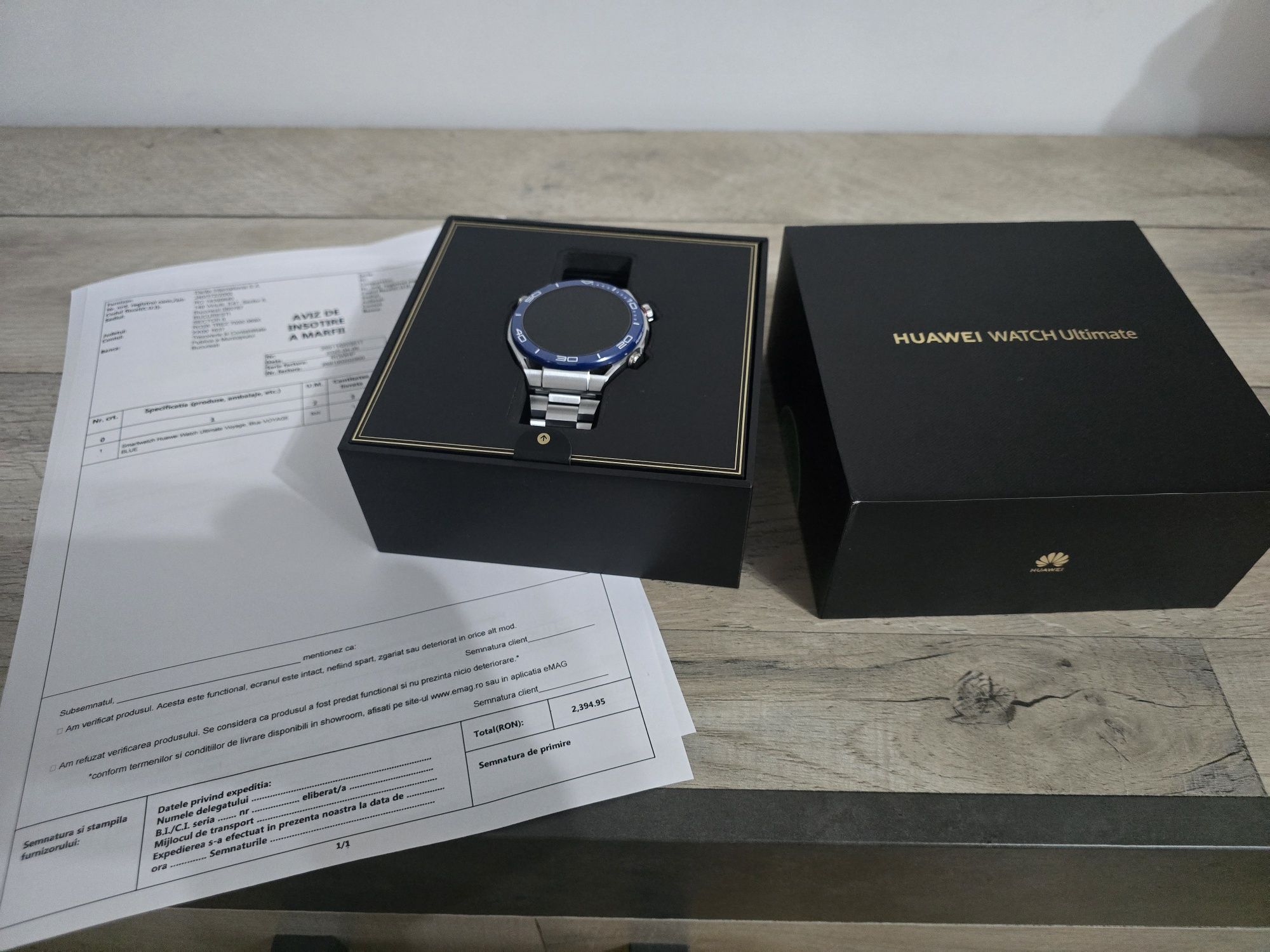 Huawei Watch Ultimate Voyage Blue , Factura si Garantie eMag