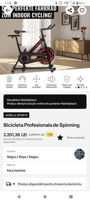 Vând bicicletă spinning impecabilă