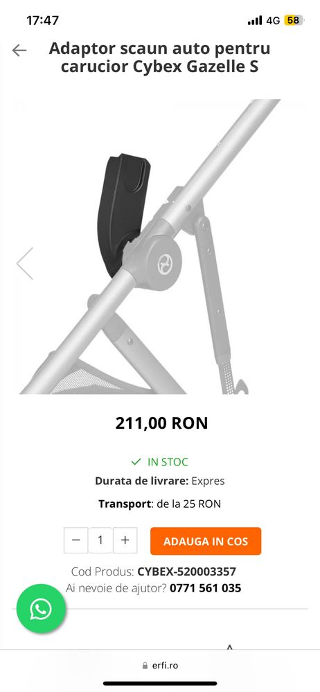 Adaptori carucior Cybex