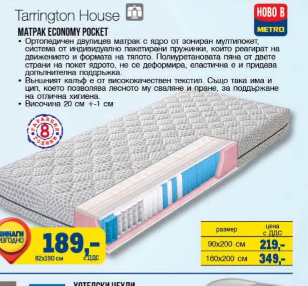 Economy Pocket 82 x 190 см неизползвани!
