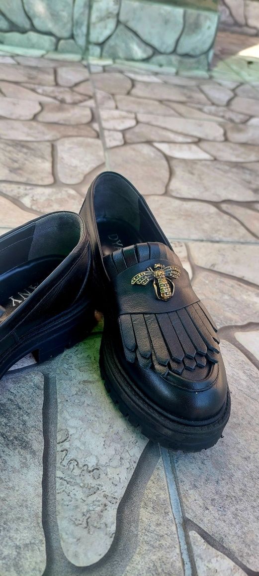 Pantofi Comozi Piele Naturala Dama Casual cu Accesoriu