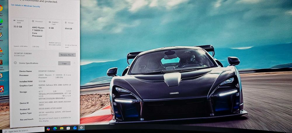 Добро Геймърско PC R7 5800X/32Gb/1TB SSD nVme/RTX 2080 Super/Гаранция