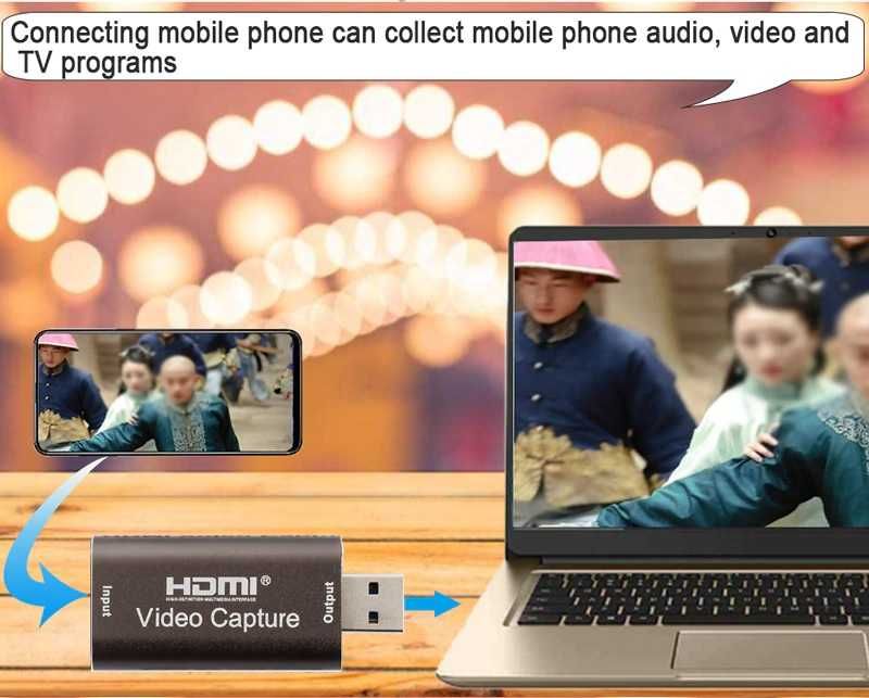 Видео Кепчър карта USB 3.0 флашка 4K аудио видео HDMI USB capture card