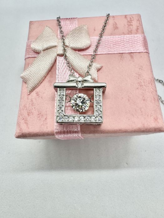 Сребърно колие с мойсанит (Диамант) 0.5 карата