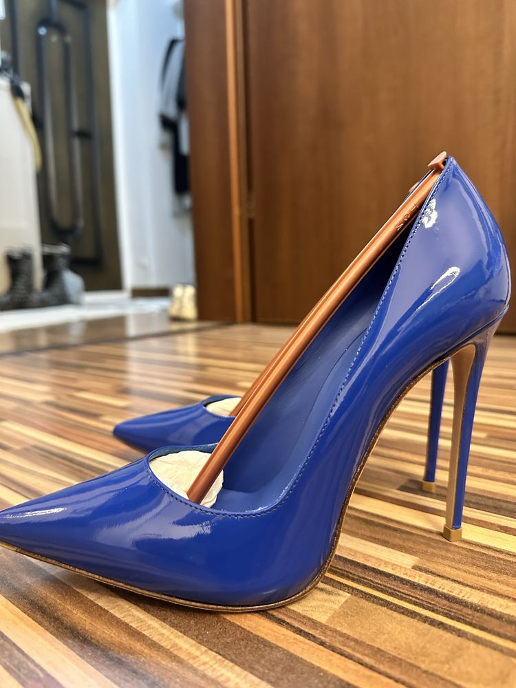 Le Silla pantofi piele EVA 120 mm Persia blue patent leather pump