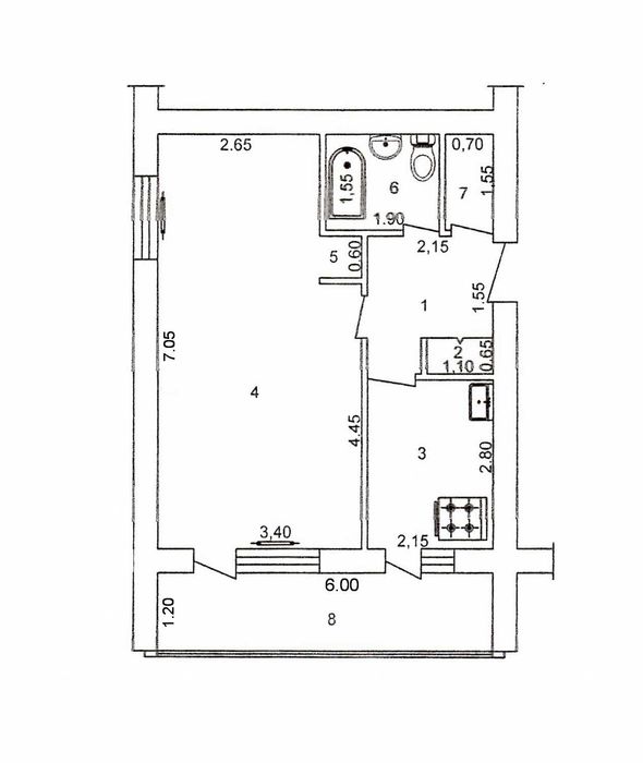 1.2.4 на метро Буюк Ипак Йули (м-в Ялангач) 45 кв.м (76-серия)