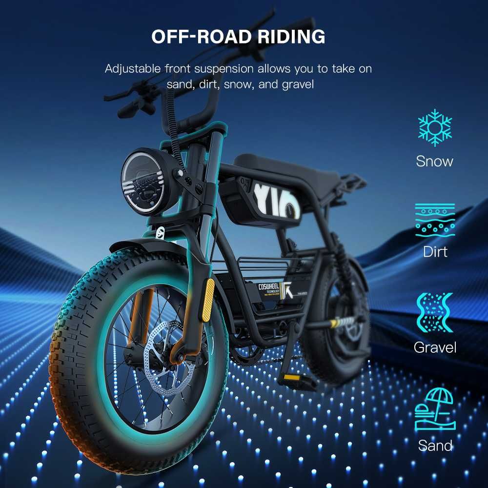 Bicicleta Electrica Coswheel Y16, 750W, 15Ah, 45km/h, Autonomie 84km!