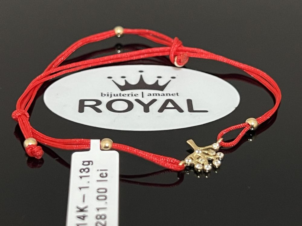 Bijuteria Royal CB : Bratara cu snur bile aur 14k 1,13 grame