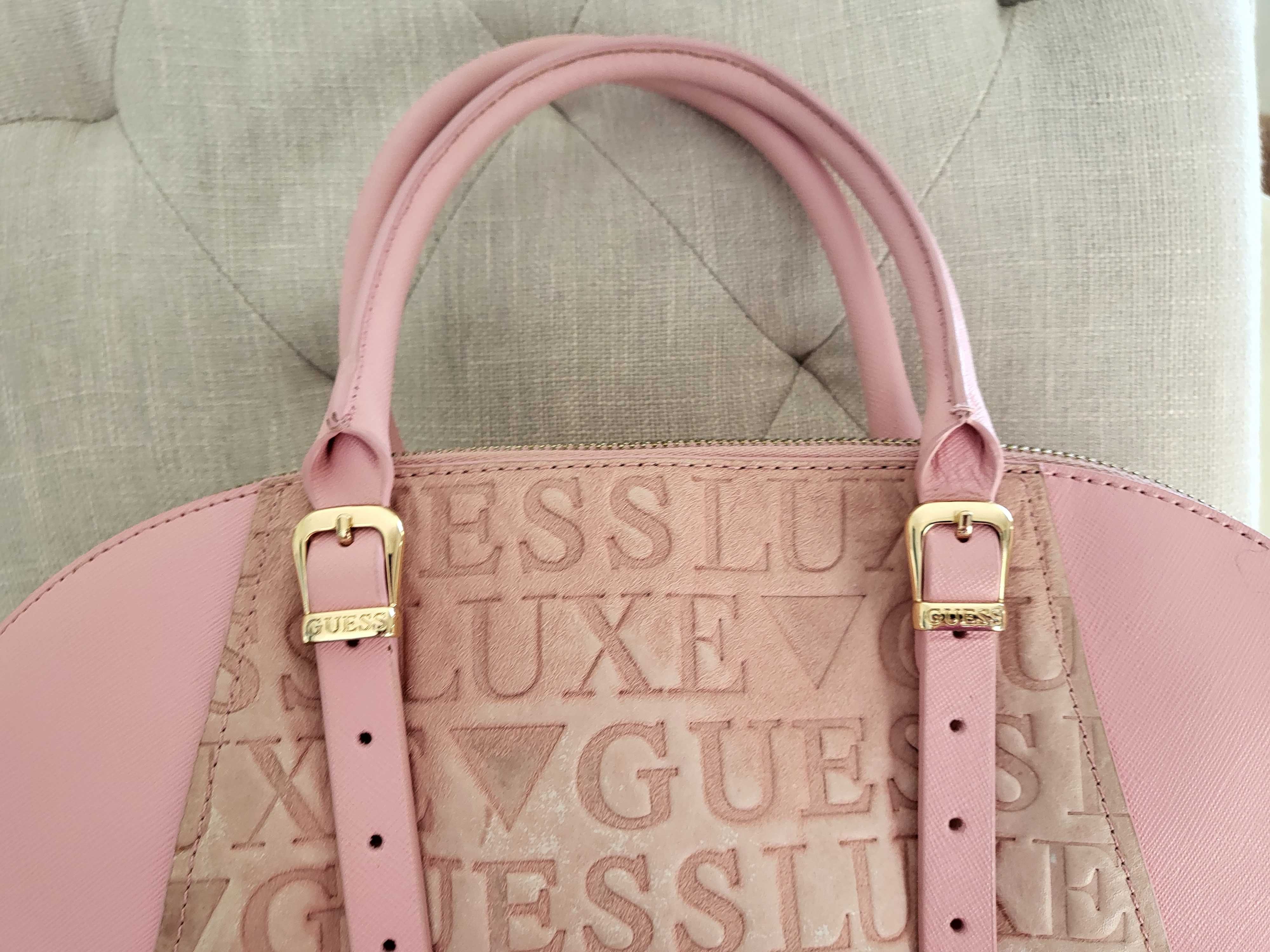 Розова чанта Guess Lux