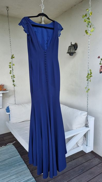 Rochie de ocazie speciala, albastru navy, marime 34 eu