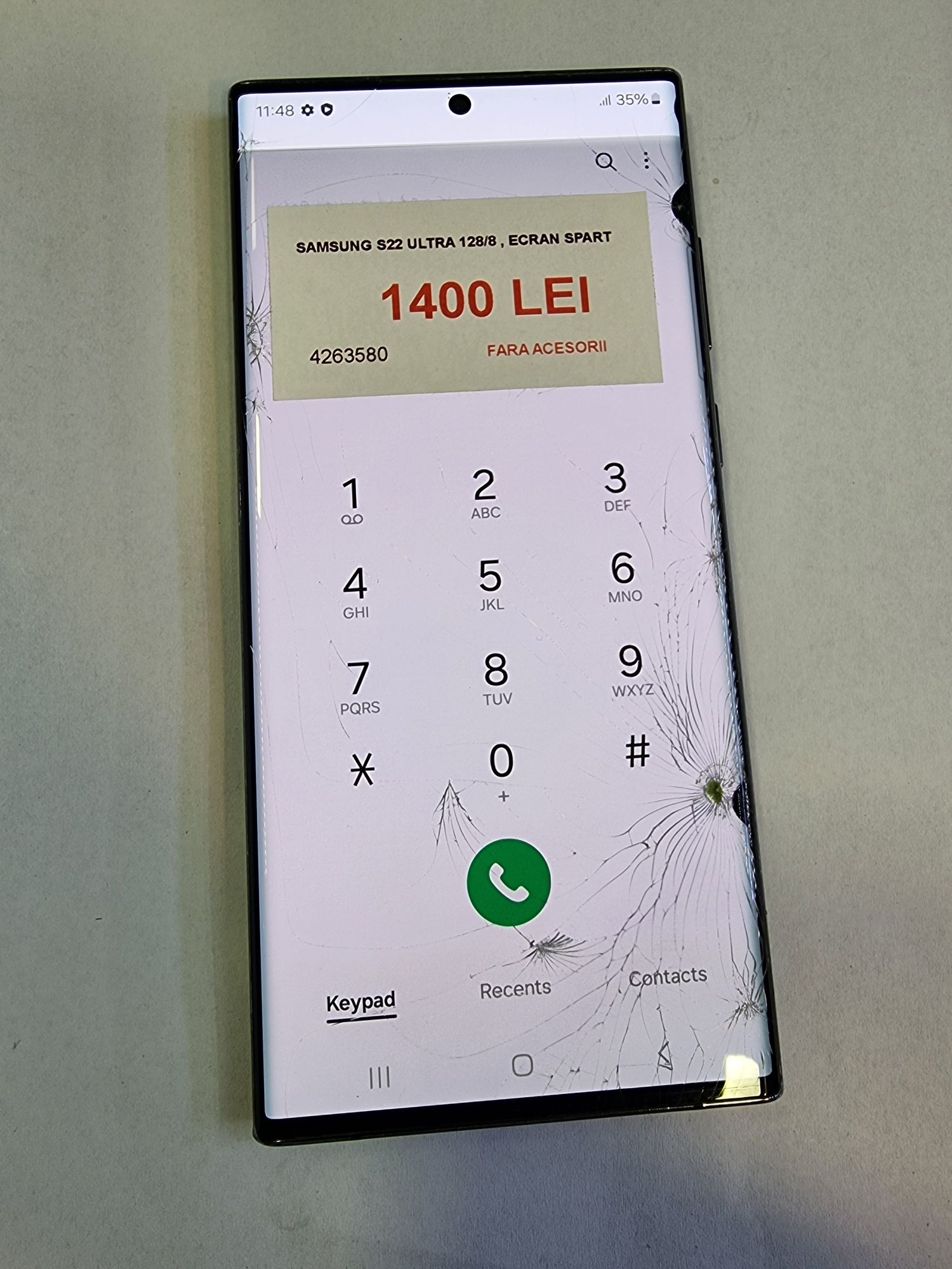 Samsung S22 Ultra 128/8 Ecran spart•Amanet Lazar Crangasi•42635