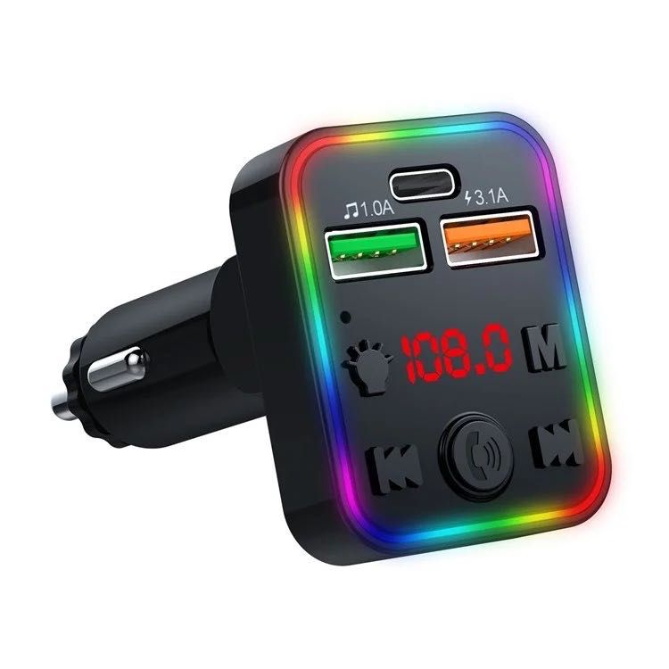 FM трансмитер Bluetooth v.5.0 + USB 3.1A /12-24v/Fast Charging/Type C/