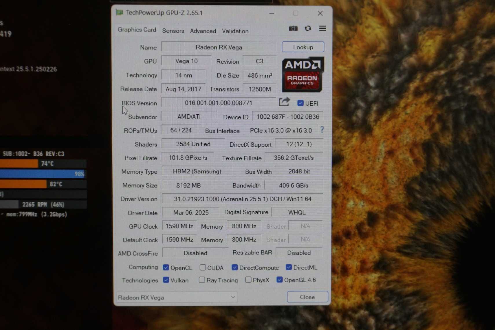 Видеокарта RX Vega 56 8GB HBM Gigabyte reference design / вкл ДДС