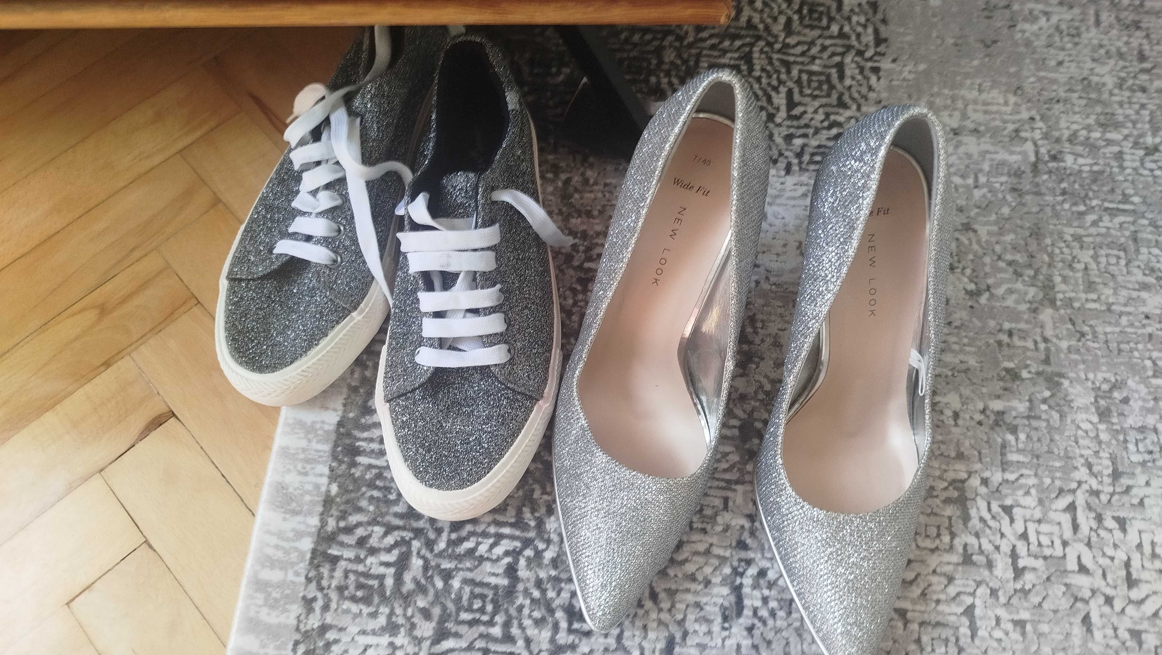 Блестящи сребристи обувки на ток — New Look, номер 40 (7/40)