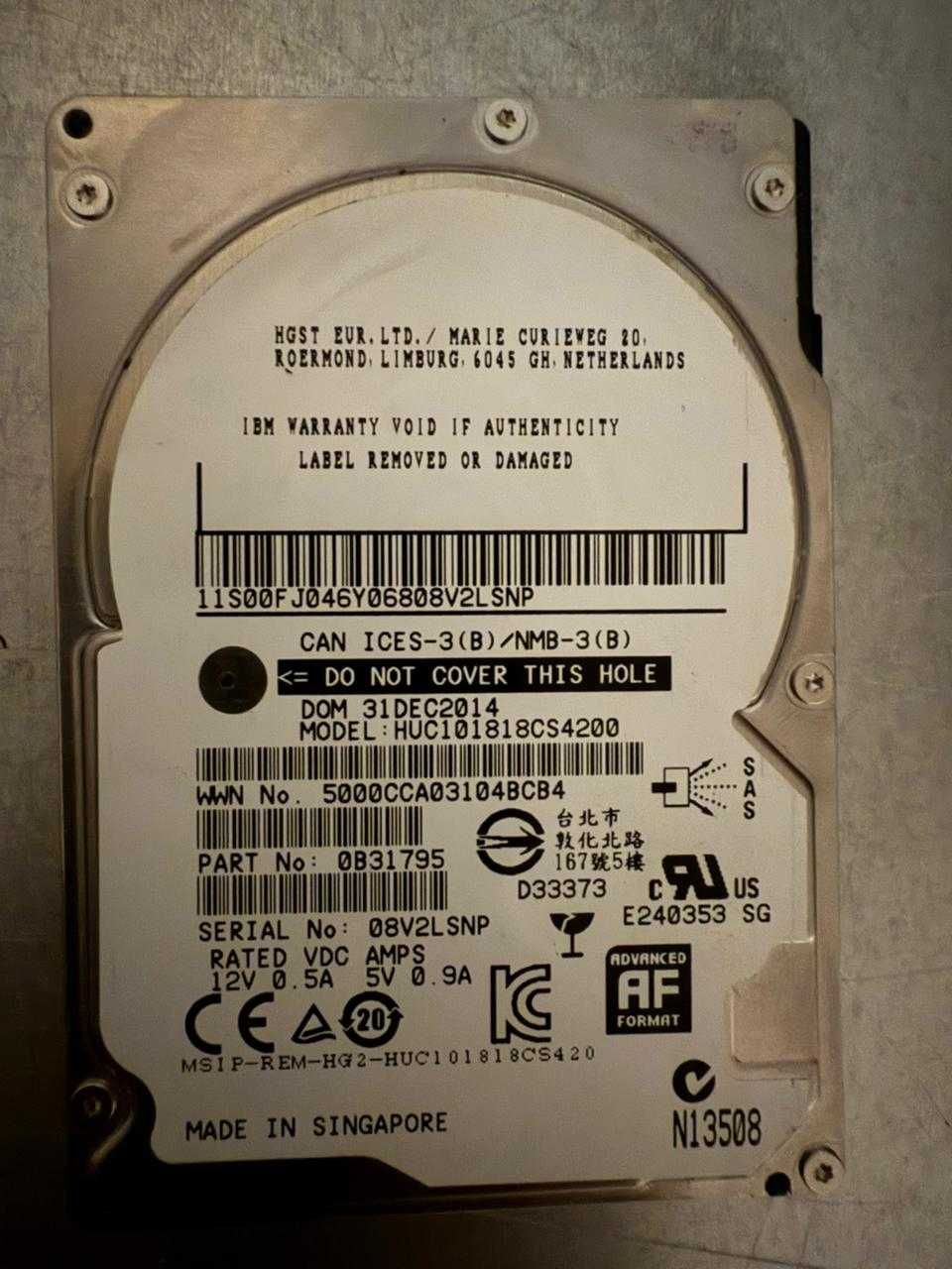 Серверный жесткий диск Seagete (HGST) 1.8Tb 10K SAS 2.5"