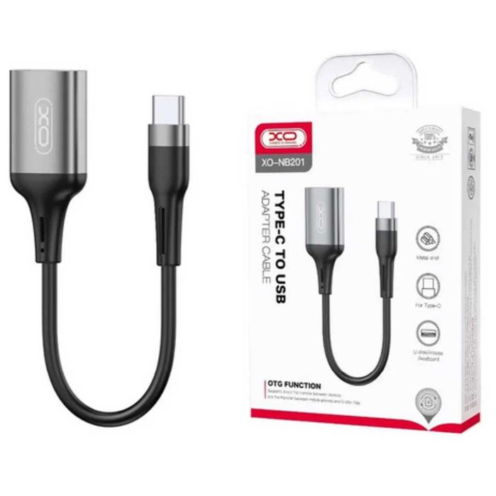 Cablu OTG Transfer, USB-A la USB-C, 15cm, Black