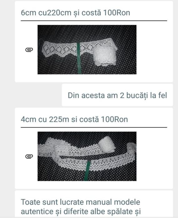 Dantelă brodată manual