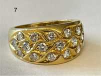 Inel aur 18k cu diamante. Vintage.