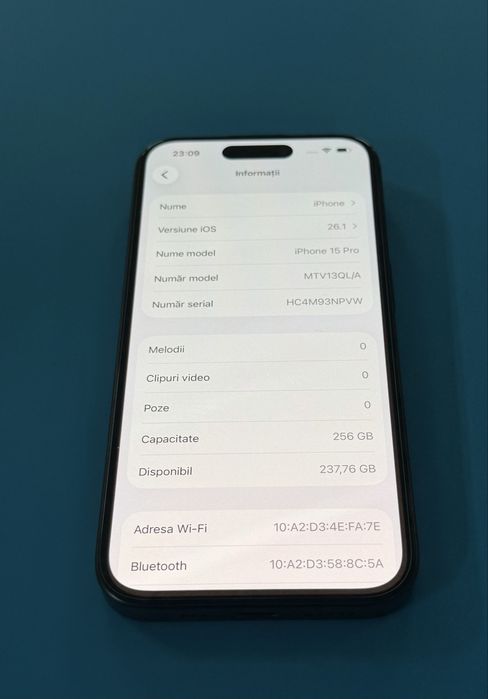 iPhone 15 pro Pret 2600 lei