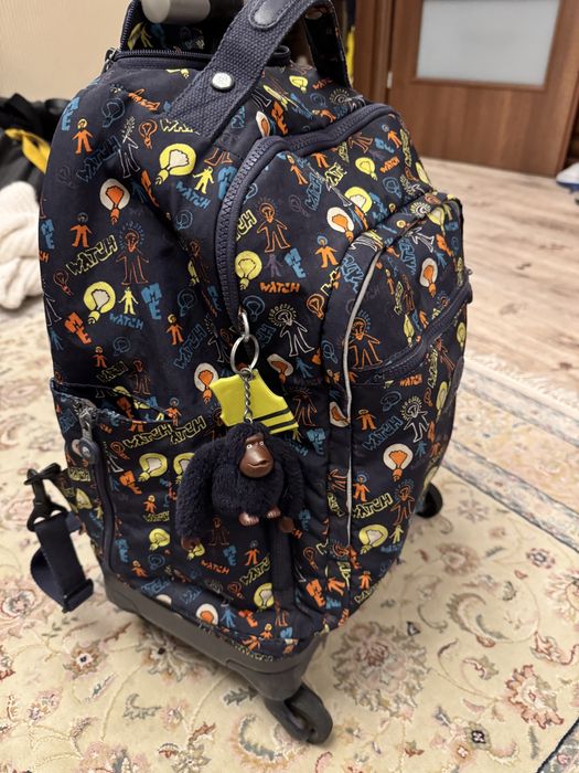 Rucsac Ghiozdan Scoala Kipling Original cu roti usor si incapator