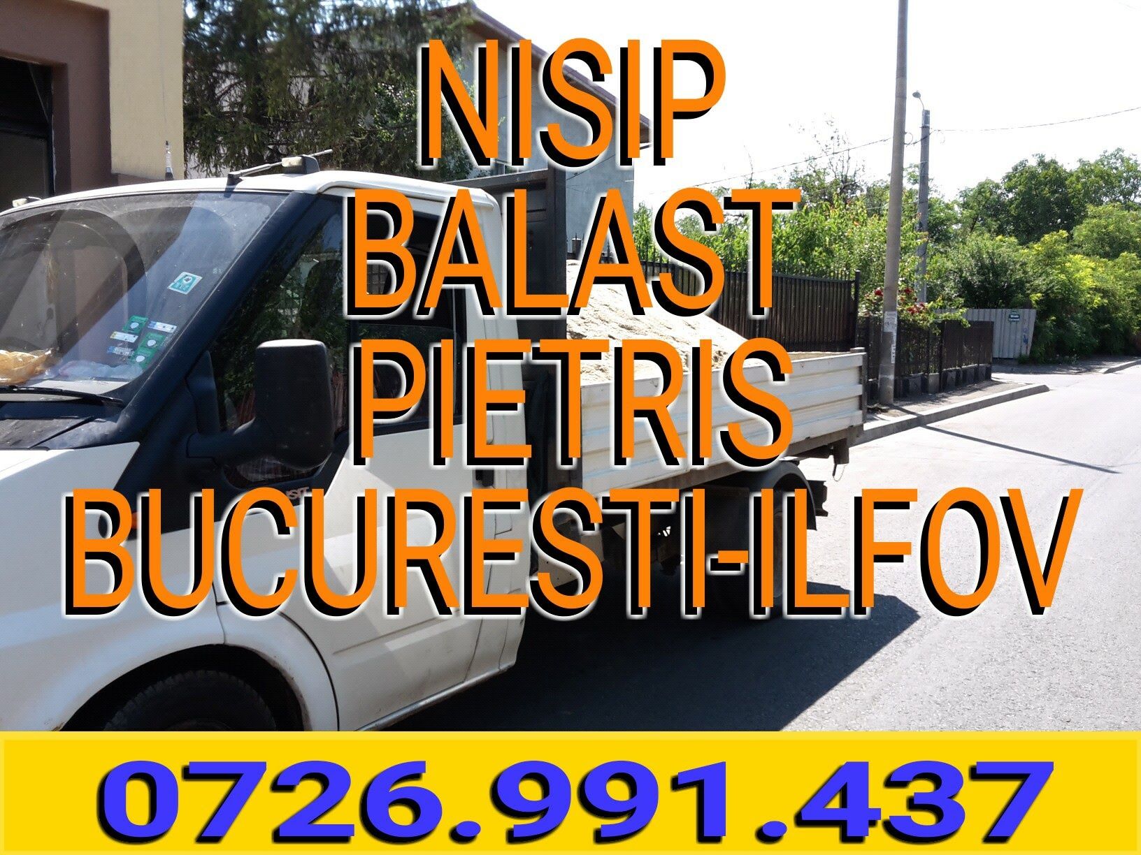 Nisip balastru pietris evacuari moloz saci deseuri pamant vegetal