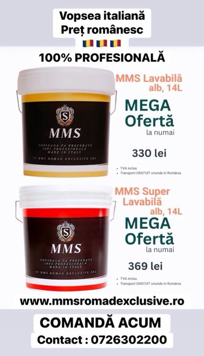 Vopsea italiană pentru interior, 100% PROFESIONALĂ