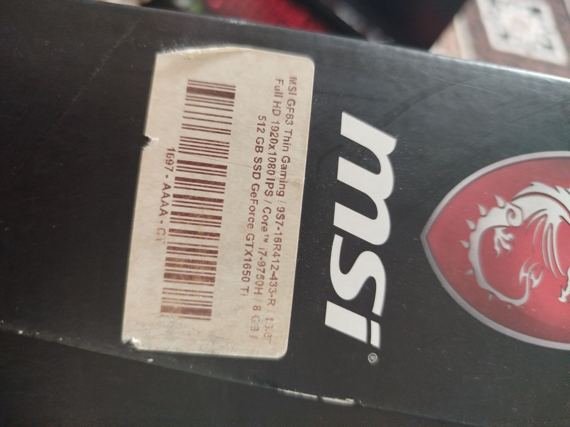 MSI GF63 Thin 9SCSR-433US 512GB SSD Core i7