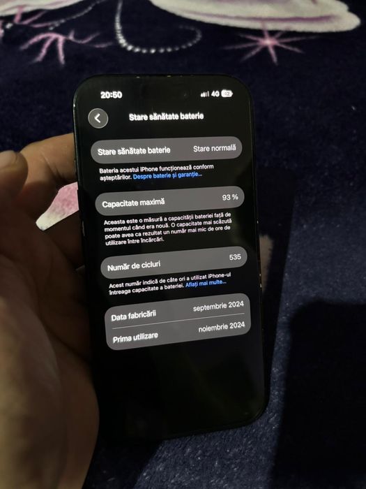Iphone 16 cu 93% sanatate baterie