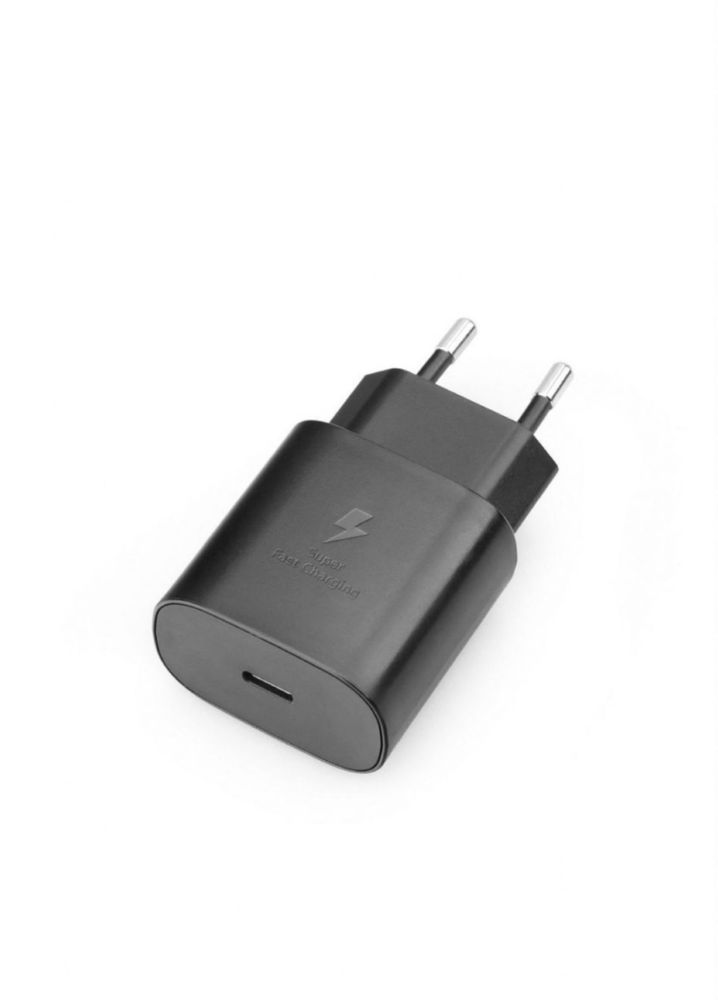 Incarcator Super Fast Charger + Cablu Type C Negru Compatibil Samsung