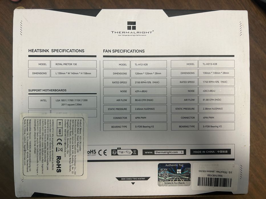 Cooler premium CPU Thermalright Royal Pretor 130 LGA AMD/Intel- nou