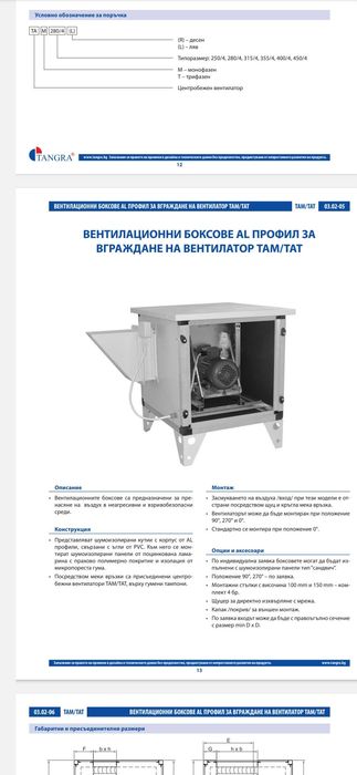 Центробежен вентилатор за кухня ТАТ 355/4