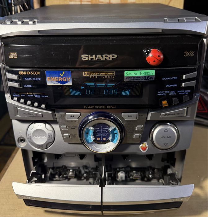 Combina Sharp CD-PC651, dublu cass, radio, boxe