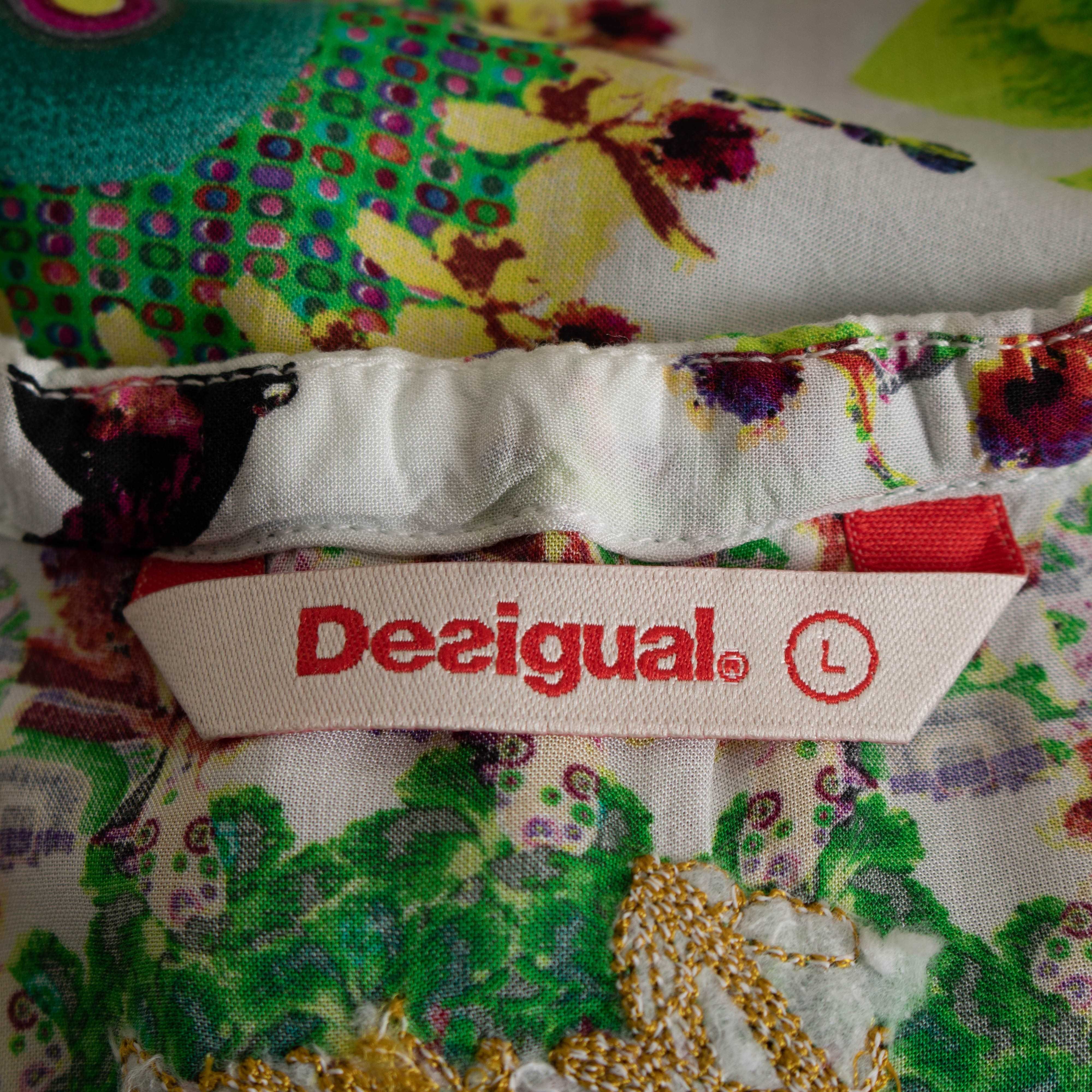 DESIGUAL Страхотна дамска лятна туника на цветя размер L