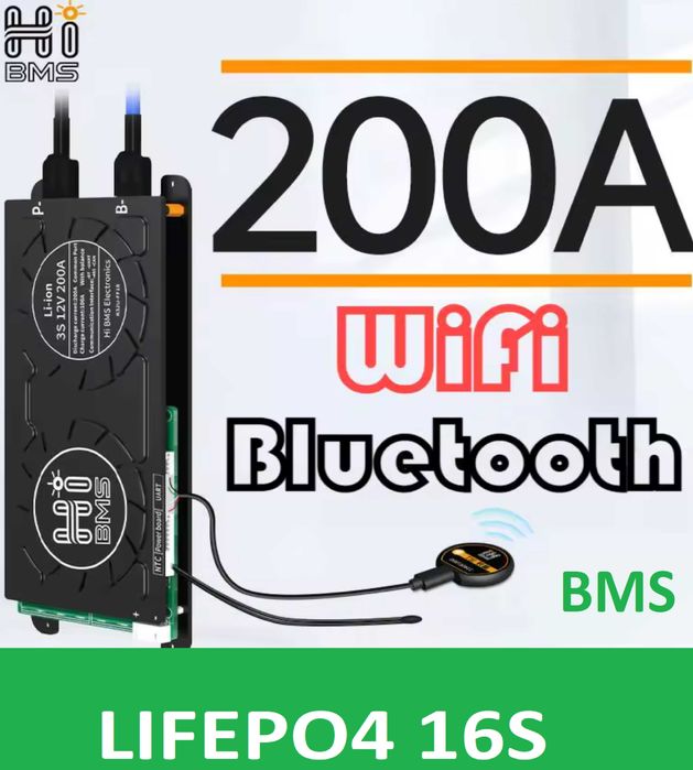 BMS 200A Daly-Wifi-Btw 16S Lipepo4 48v