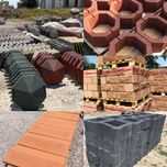 Шлакоблок, козырек, тумбы, восмиугольники
