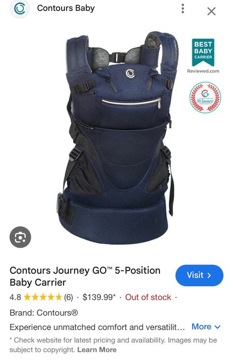 Ергономично кенгуру за бебе Contours Journey GO